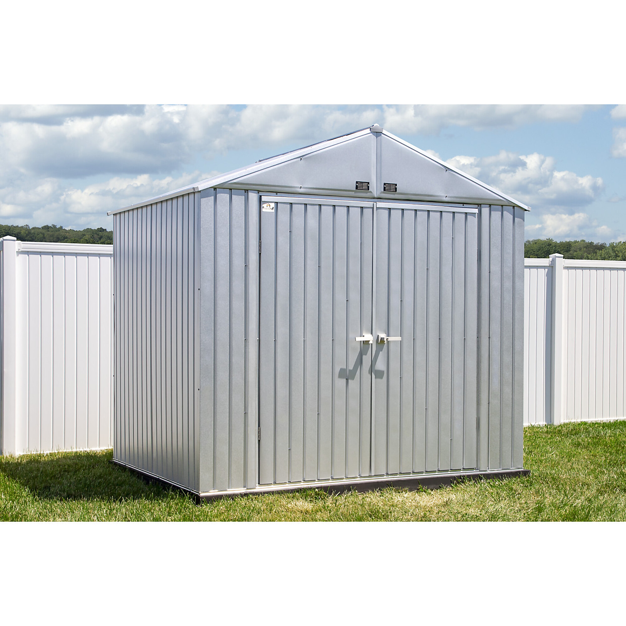 Arrow Storage Products, Elite Steel Storage Shed, 8x6, Galvalume, Length 6.1 ft, Width 8.2 ft, Model# EG86AB